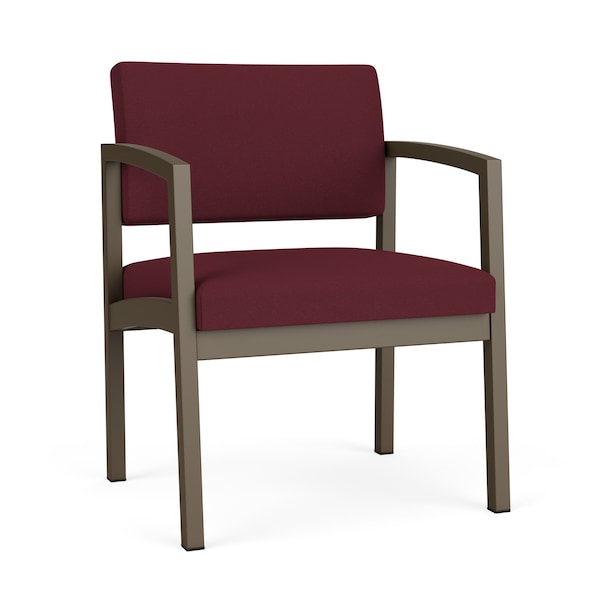 Lesro Lenox Steel Wide Guest Chair Metal Frame, Bronze, OH Wine Upholstery LS1201 - main